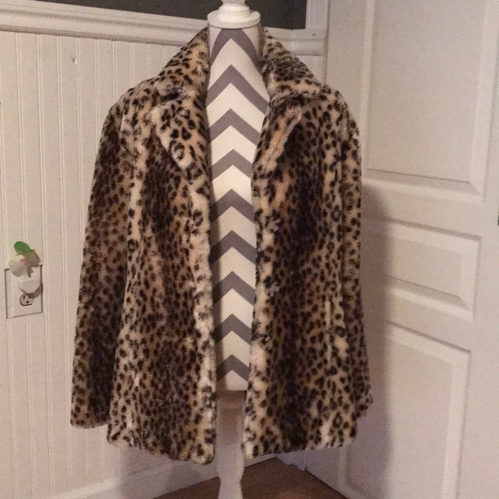 Faux Fur Leopard Coat